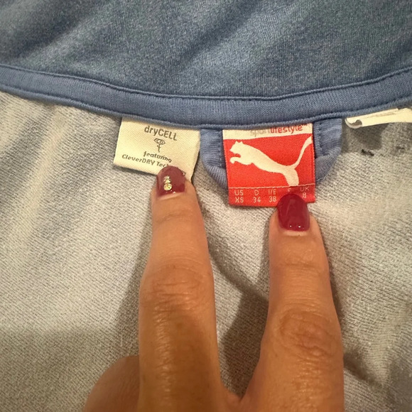 Puma Pilates Athletic Hoodie with Sleeves Teal Blue Jacket XS - Picture 2 of 6